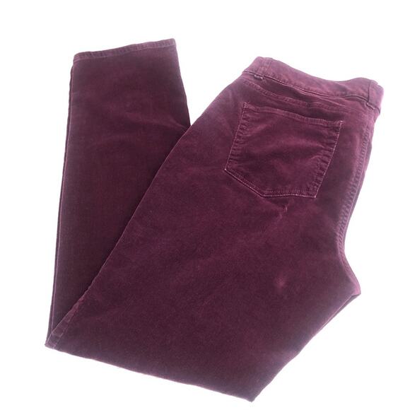 Chaps Traditional Preppy Maroon Burgundy Corduroy Pants Classic Jeans Styling - Picture 11 of 16